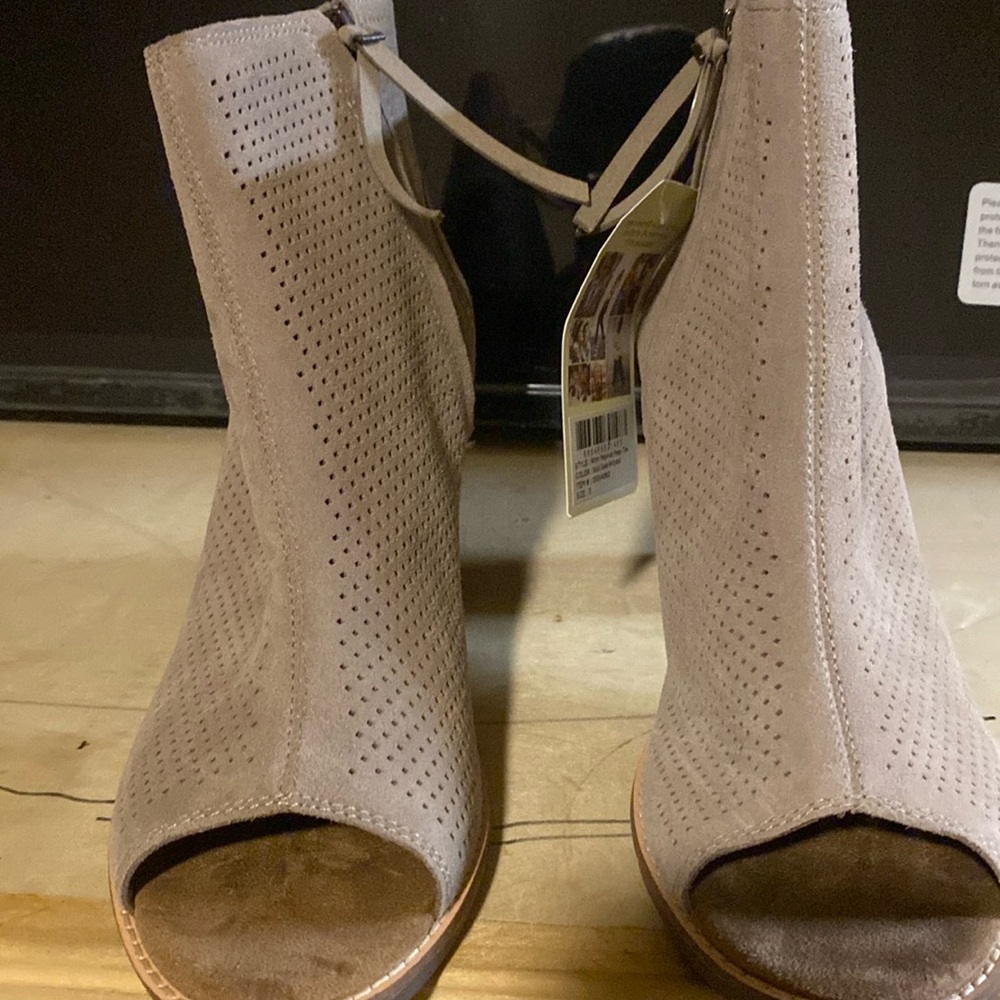 Open toe booties, never worn.